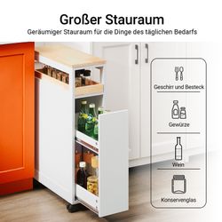 SoBuy Nischenwagen mit 3 Schubladen Schmal Küchenregal Natur 20x79x51cm NSR günstig online kaufen