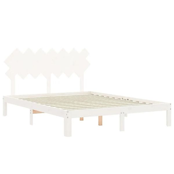 vidaXL Massivholzbett ohne Matratze Weiß 140x190 cm Kiefernholz 3193707 günstig online kaufen