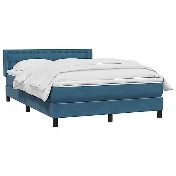 vidaXL Bett Boxspringbett mit Matratze Dunkelblau 140x220 cm Samt günstig online kaufen