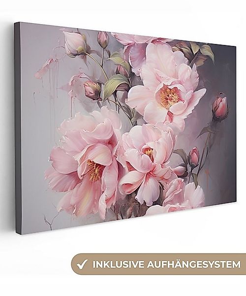 OneMillionCanvasses® Leinwandbild Rosen - Blumen - Rosa - Kunst - Aquarell, günstig online kaufen