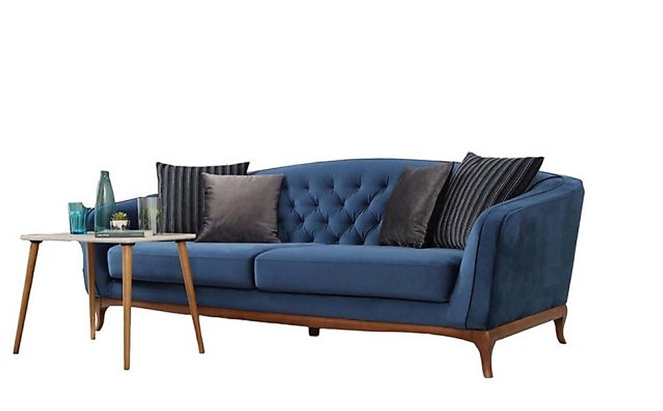 Xlmoebel Sofa Modernes blaues Drei-Sitzer-Sofa im Luxus-Design für das Loft günstig online kaufen