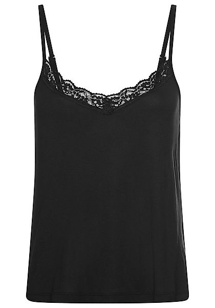 LASCANA Pyjamaoberteil mit Spitze am V-Ausschnitt günstig online kaufen