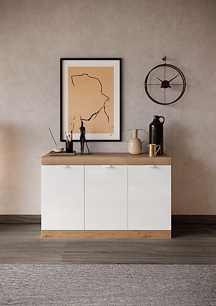 INOSIGN Sideboard "Slim", Breite 136 cm, weiß Hochglanz Lack günstig online kaufen