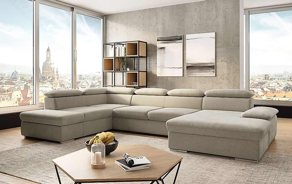 sit&more Wohnlandschaft "Valantine U-Form, B: 349 cm" mit Arm- & Kopfteilve günstig online kaufen