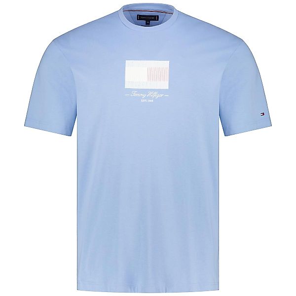 Tommy Hilfiger T-Shirt mit Label-Print Farbe hellblau Größe: 5XL günstig online kaufen