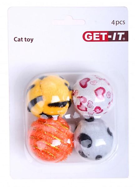 Katzenspielzeug Bälle Orange/gelb/rosa 4 Stück günstig online kaufen