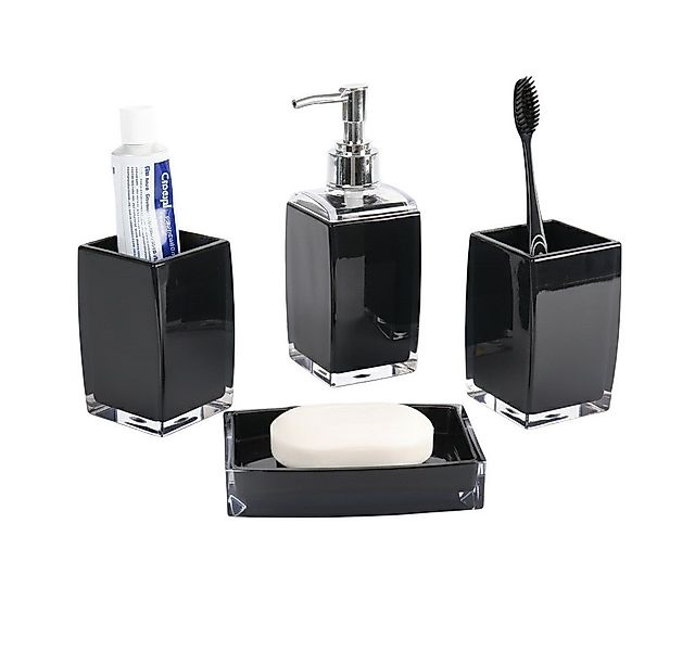 Cheffinger Seifenspender Bad-Accessoire Set Seifenspender Zahnbürstenhalter günstig online kaufen