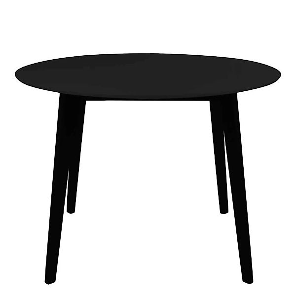 Schwarzer Esszimmer Tisch mit runder Tischplatte 105 cm breit günstig online kaufen