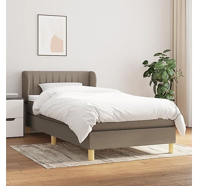 Vidaxl Boxspringbett Mit Matratze Taupe 100x200 Cm Stoff günstig online kaufen