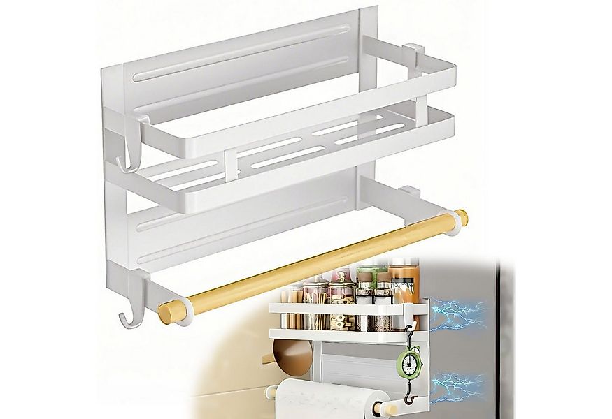 Refined Living Gewürzregal Gewürzregal mit Küchenrollenhalter und 4 Haken M günstig online kaufen