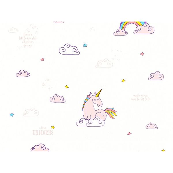 A.S. Création Papiertapete Boys & Girls 6 Einhorn Weiß-Rosa FSC® günstig online kaufen