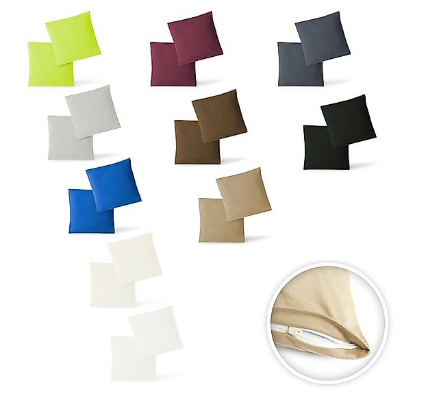 Kissenbezüge Jersey Kissenbezug Hülle 2 Sparpack Set mit Reißve, (2 Stück) günstig online kaufen