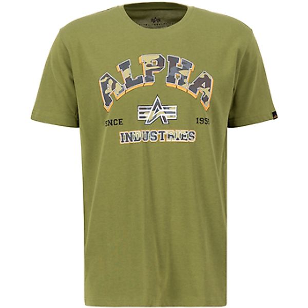Alpha Industries  T-Shirts & Poloshirts College Camo T-Shirt - moss green günstig online kaufen