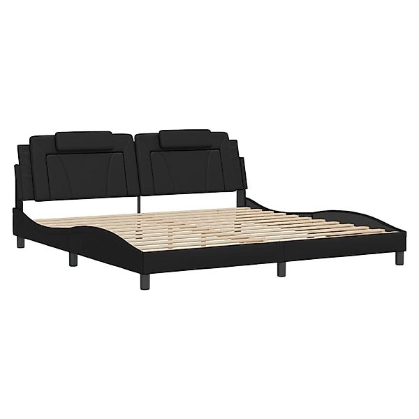 vidaXL Bettgestell Viana mit LED ohne Matratze Schwarz 200x200 cm Kunstlede günstig online kaufen