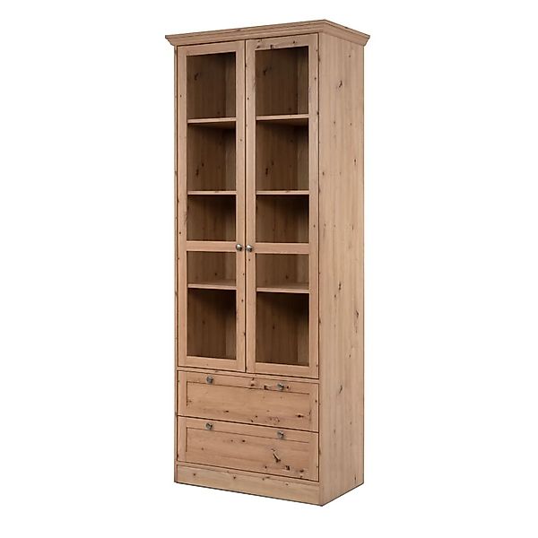 Furn.Design Vitrine Eiche Artisan 80 cm Viel Stauraum Rubik günstig online kaufen