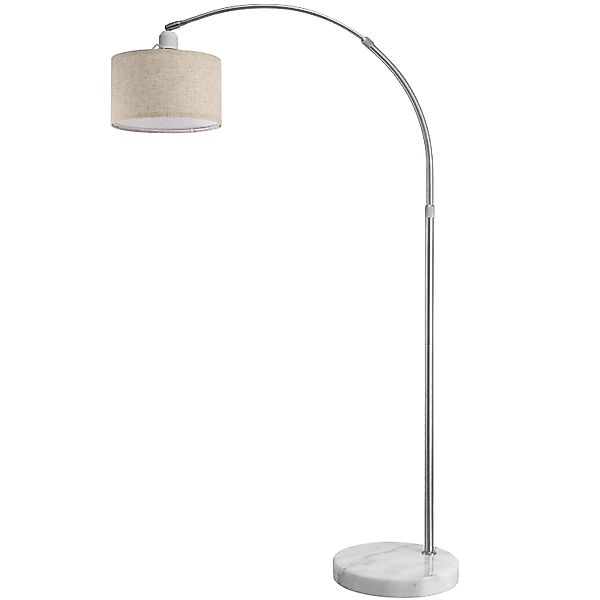monzana Stehlampe, Bogenlampe, Stoffschirm Leinen Marmorfuß günstig online kaufen