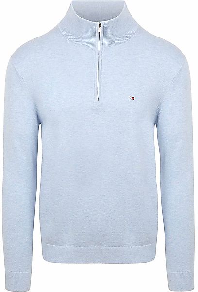 Tommy Hilfiger Half Zip Pullover Essential Hellblau - Größe S günstig online kaufen