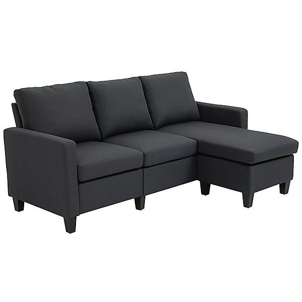 HOMCOM 3-Sitzer Ecksofa, Eckcouch in L-Form, Eckgarnitur, 3-Sitzer-Sofa 1 T günstig online kaufen