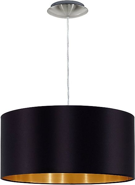 EGLO Hängeleuchte MASERLO Hängelampe, schwarz, gold, silber, Stoff, elegant günstig online kaufen