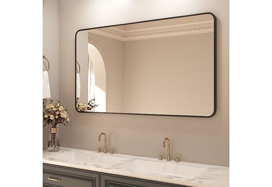 Hopibath Spiegel Bad Schwarz 120x70cm Badspiegel Extra groß (Wandspiegel gr günstig online kaufen