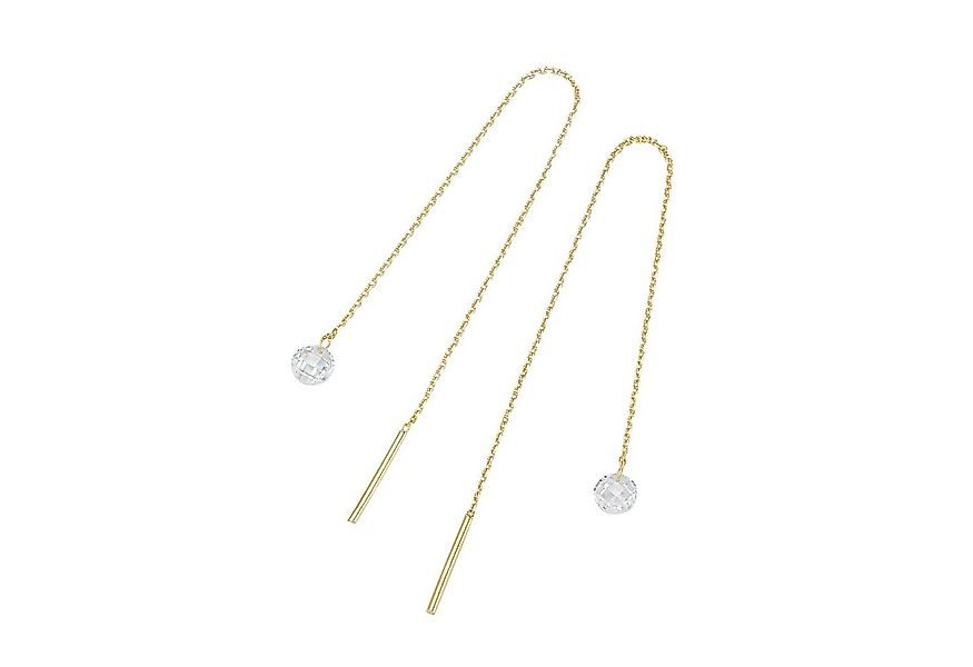 Luigi Merano Paar Ohrhänger Durchzieher, Zirkonia Steine, Gold 375 günstig online kaufen
