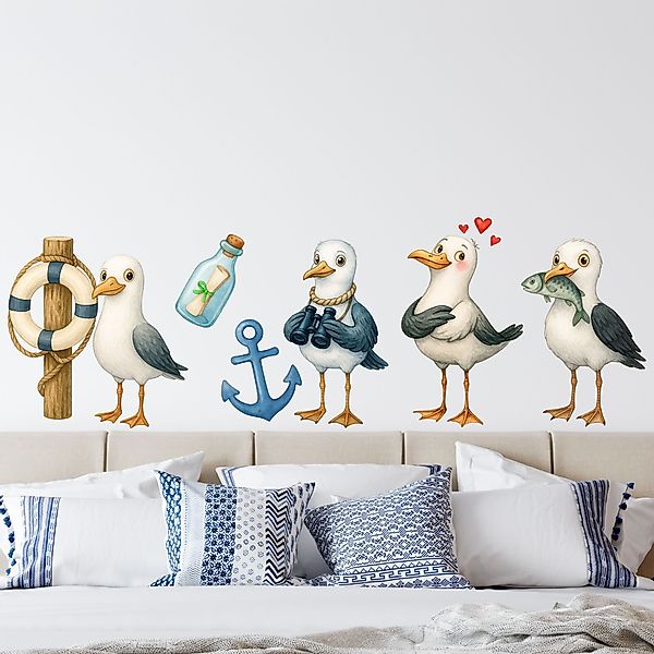Sunnywall Wandtattoo Aufkleber Maritim Möwen - günstig online kaufen