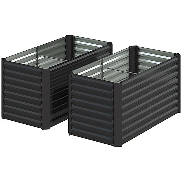 Outsunny 2er-Set Hochbeet Blumenhochbeet witterungsbeständig, Pflanzbeet Fr günstig online kaufen