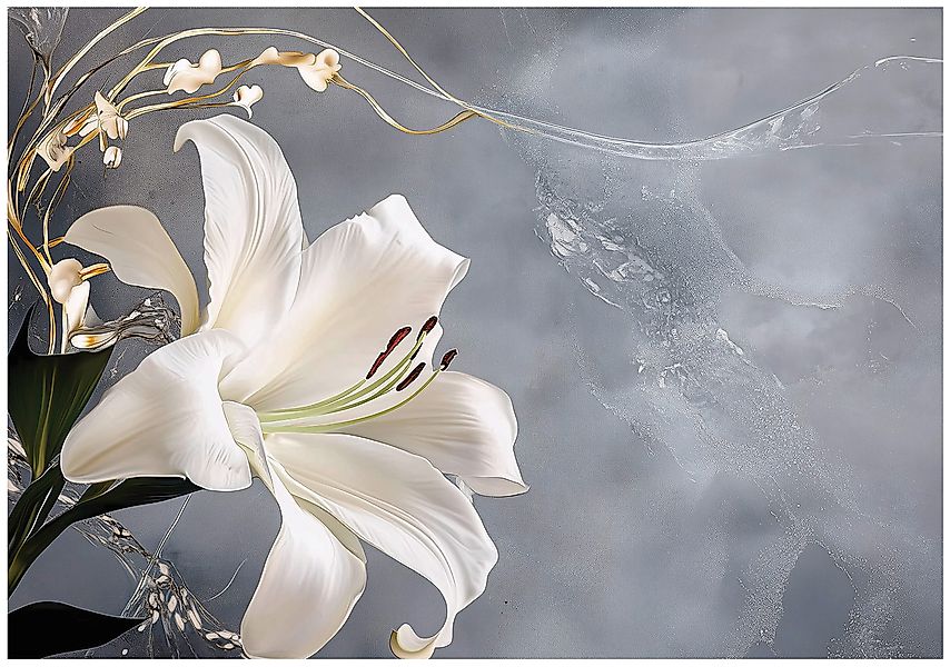 Wallarena Fototapete Blumen Weiß Grau Tapete günstig online kaufen