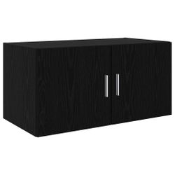 vidaXL Hängeschrank Wandschrank Wandmontiert Schwarz Eichen-Optik günstig online kaufen