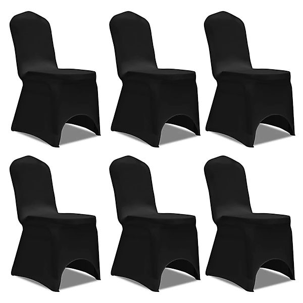vidaXL Hussen-Set Stretch-Stuhlhussen 12 Stk. Schwarz günstig online kaufen