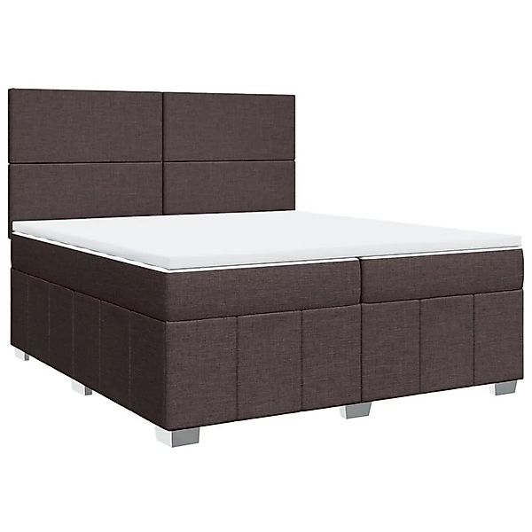 vidaXL Boxspringbett mit Matratze Dunkelbraun 200x200 cm Stoff 3291771 günstig online kaufen