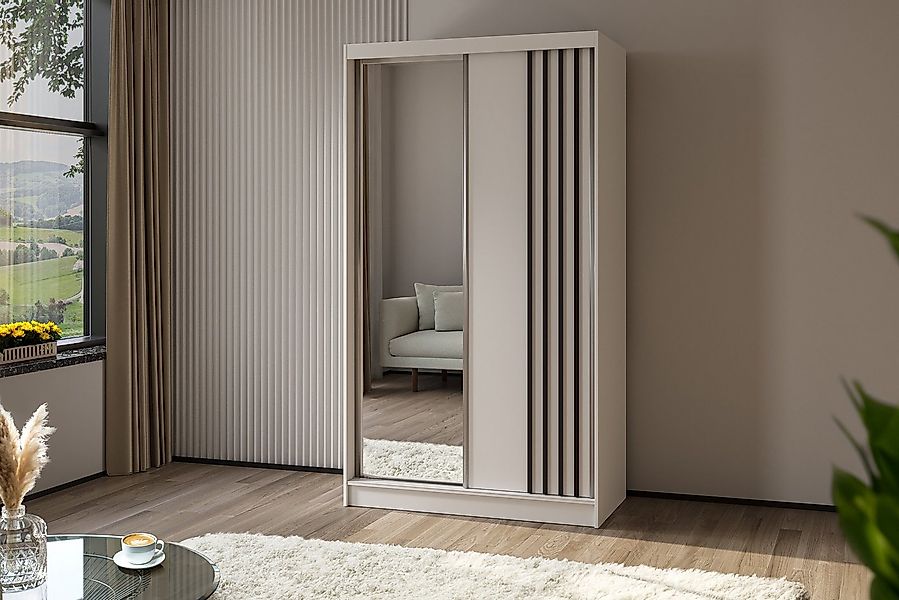 ALTDECOR Schiebetürenschrank NALLA (Kleiderschrank Garderobenschrank mit vi günstig online kaufen