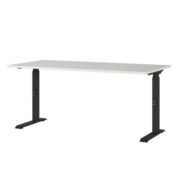 Schreibtisch Verstellbarer Schreibtisch in Schwarz und Lichtgrau (zweiteili günstig online kaufen