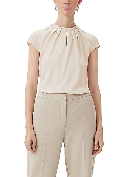 Comma Satinbluse mit Raffung am Hals günstig online kaufen