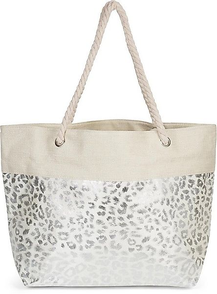 styleBREAKER Strandtasche Strandtasche mit metallic Leoparden Print (1-tlg) günstig online kaufen