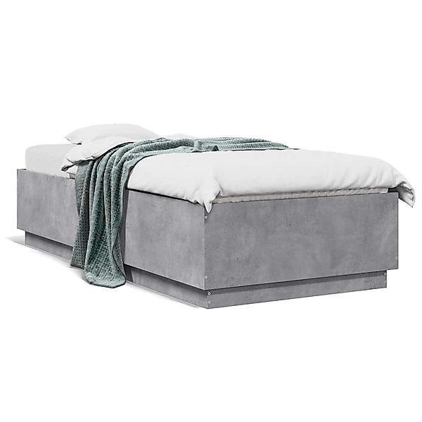 vidaXL Bettgestell Betongrau 100x200 cm Holzwerkstoff 3209719 günstig online kaufen