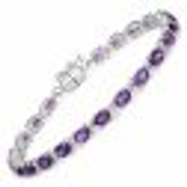 Armband 925-Sterling Silber rhodiniert Amethyst oval günstig online kaufen