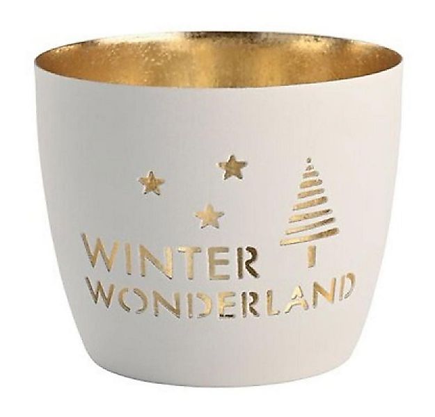 Giftcompany Windlicht Windlicht Madras Winter Wonderland Weiß Gold günstig online kaufen