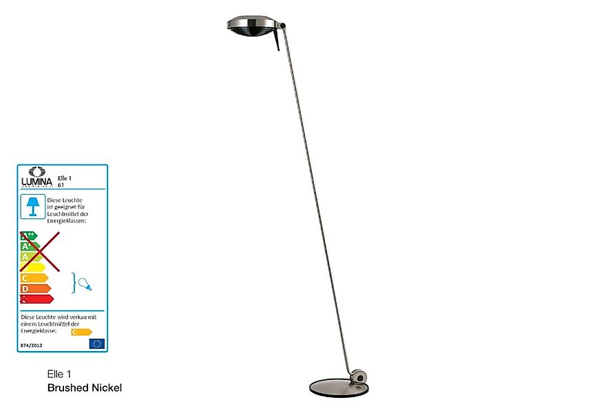 Elle 1 Stehlampe nickel gebürstet günstig online kaufen