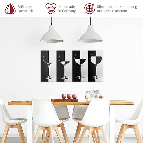Bilderdepot24 Leinwandbild Modern Weingläser Geometrie schwarz günstig online kaufen