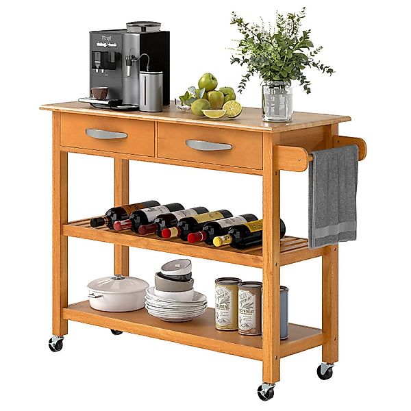 COSTWAY Küchenwagen, mit Rollen, Arbeitsplatte & günstig online kaufen
