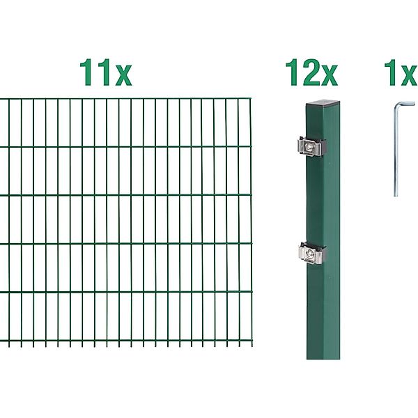 Alberts Doppelstabmattenzaun "Grundset", Höhe: 80-160 cm, Gesamtlänge: 4-30 günstig online kaufen