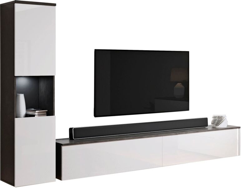 INOSIGN Wohnwand PARIS, Vitrine Türanschlag links/rechts günstig online kaufen