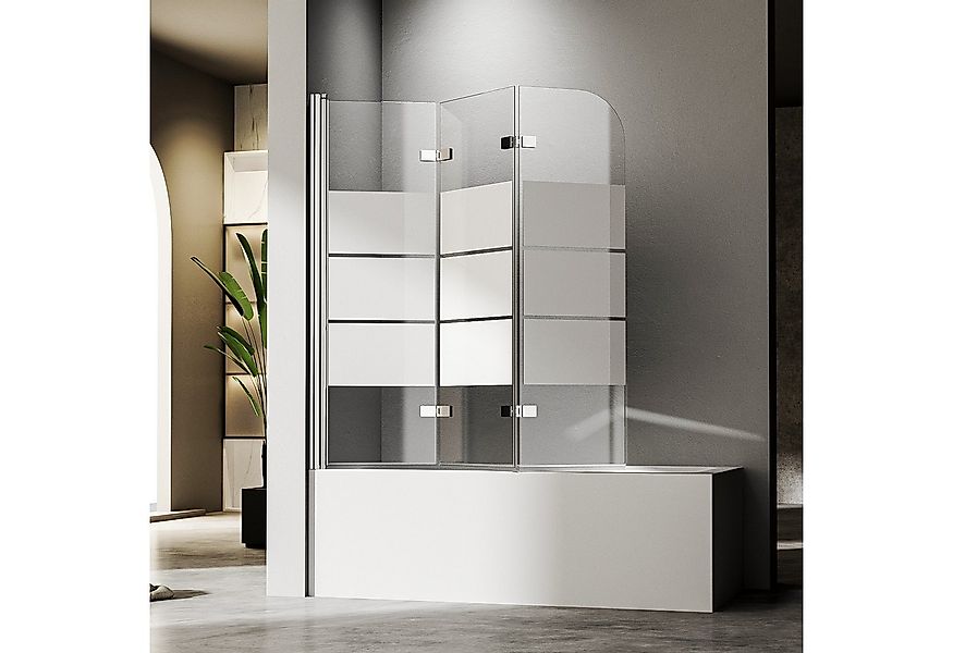 Hopibath Duschwand für Badewanne milchglas 130 x 140, 6mm Sicherheitsglas, günstig online kaufen