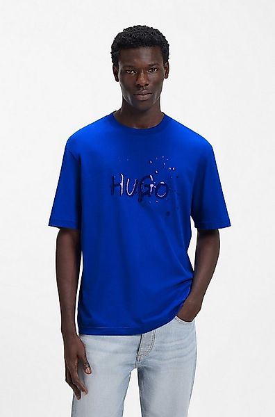 HUGO Blue T-Shirt Regular Fit, Hugo-Print günstig online kaufen