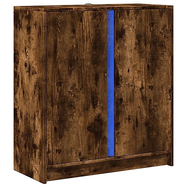 vidaXL LED-Sideboard Räuchereiche 77x34x85 cm Holzwerkstoff 852135 günstig online kaufen