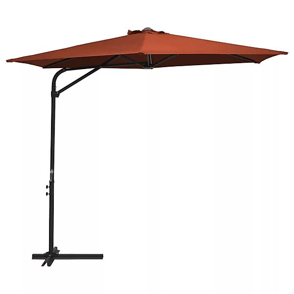 Sonnenschirm Mit Stahlmast 300 Cm Terracotta-rot günstig online kaufen