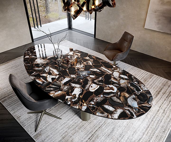 DELIFE Esstisch Edge, Oval Keramik Iris günstig online kaufen