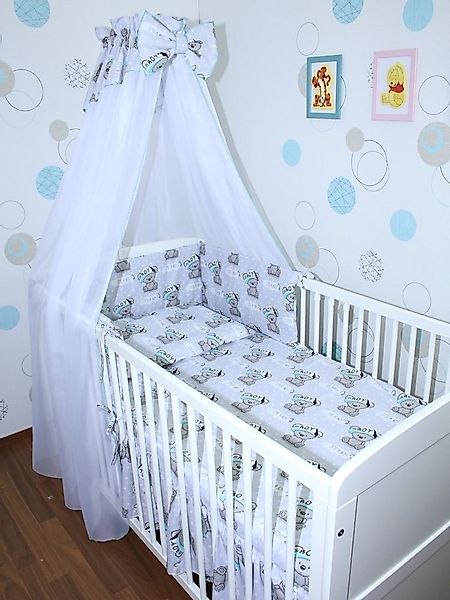 Primawela Babybettwäsche Baby Bettset - 6 teiliges Set mit Chiffon Himmel B günstig online kaufen