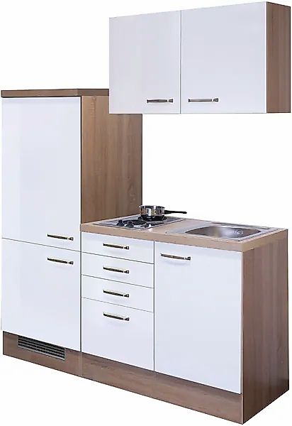Flex-Well Küchenzeile "Florenz", Gesamtbreite 160 cm, mit Einbau-Kühlschran günstig online kaufen